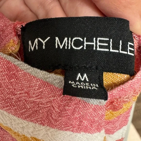 My Michelle Pink and Yellow Dress - Picture 2 of 8